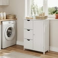 thumbnail image 3 of LEDREM Freestanding Storage Cabinet with 3 Drawers & Adjustable Shelf - 11.8x23.6x31.5 Inch White Storage Unit for Home Organization, 3 of 6