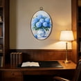 thumbnail image 5 of Oval Framed Wall Art Hydrangea Blue White Vintage Hydrangea Flowers Rustic Farmhouse Canvas Wall Art Oval Vintage Wall Decor Prints Hanging Decor for Home Bedroom Living Room Office 8"x11.4", 5 of 7