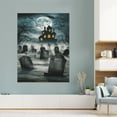 thumbnail image 6 of Vintage Halloween Cemetery, haunted house,Canvas Wall Art Painting, Horror Creepy Dark Poster, Gothic Artwork Picture Print Decor, Spooky Ghost Wall Decor for Bar Living Room Bedroom Party Framed, 6 of 8