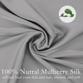 thumbnail image 6 of Mulberry Silk Pillowcase for Hair and Skin, 2 Pack Natural Silk Pillowcase Both Sides 16 momme Grade 6A Silk, Soft Breathable Smooth Silk Pillow Cover - Standard,Light Gray(Standard), 6 of 6