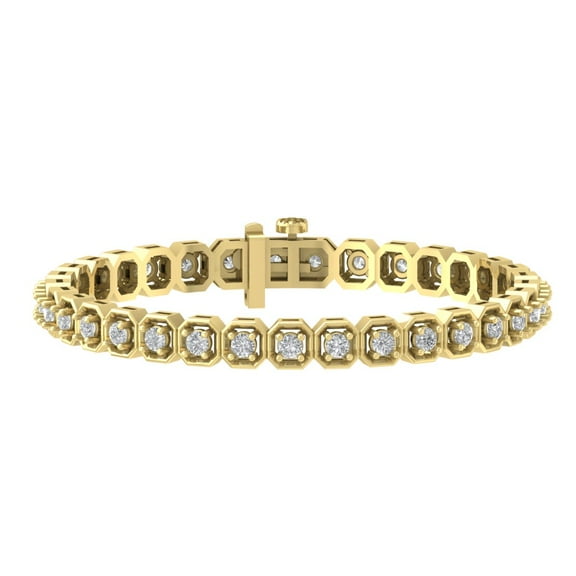 ARAIYA JEWELRY 14k Yellow Gold Diamond Tennis Bracelet (3 Cttw, I-J/ I2-I3), 7"