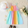 thumbnail image 2 of Otqutp Beach Sundress for Toddler Girls Kids Summer Sleeveless Sundress Casual Rainbows Custome Dance Party Hat Playwear Dresses, 2 of 8