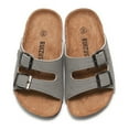 thumbnail image 5 of eileial Girls Boys Sandals with Cork Footbed Adjustable Buckle Summer Open Toes Flat for Kids Toddler,Gray 3, 5 of 6