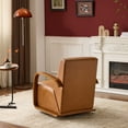 thumbnail image 5 of Upholstered 360° Swivel Accent Chair – Solid Wood Curved Arms, Mid-Century Modern Design, Ergonomic Comfort, 5 of 5