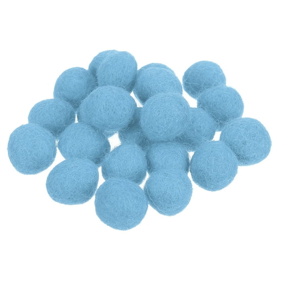 Uxcell Wool Felt Balls Beads Wool Felting Pom 1.5cm 15mm Light Blue for Home Crafts Handcrafts Project DIY Pack of 20