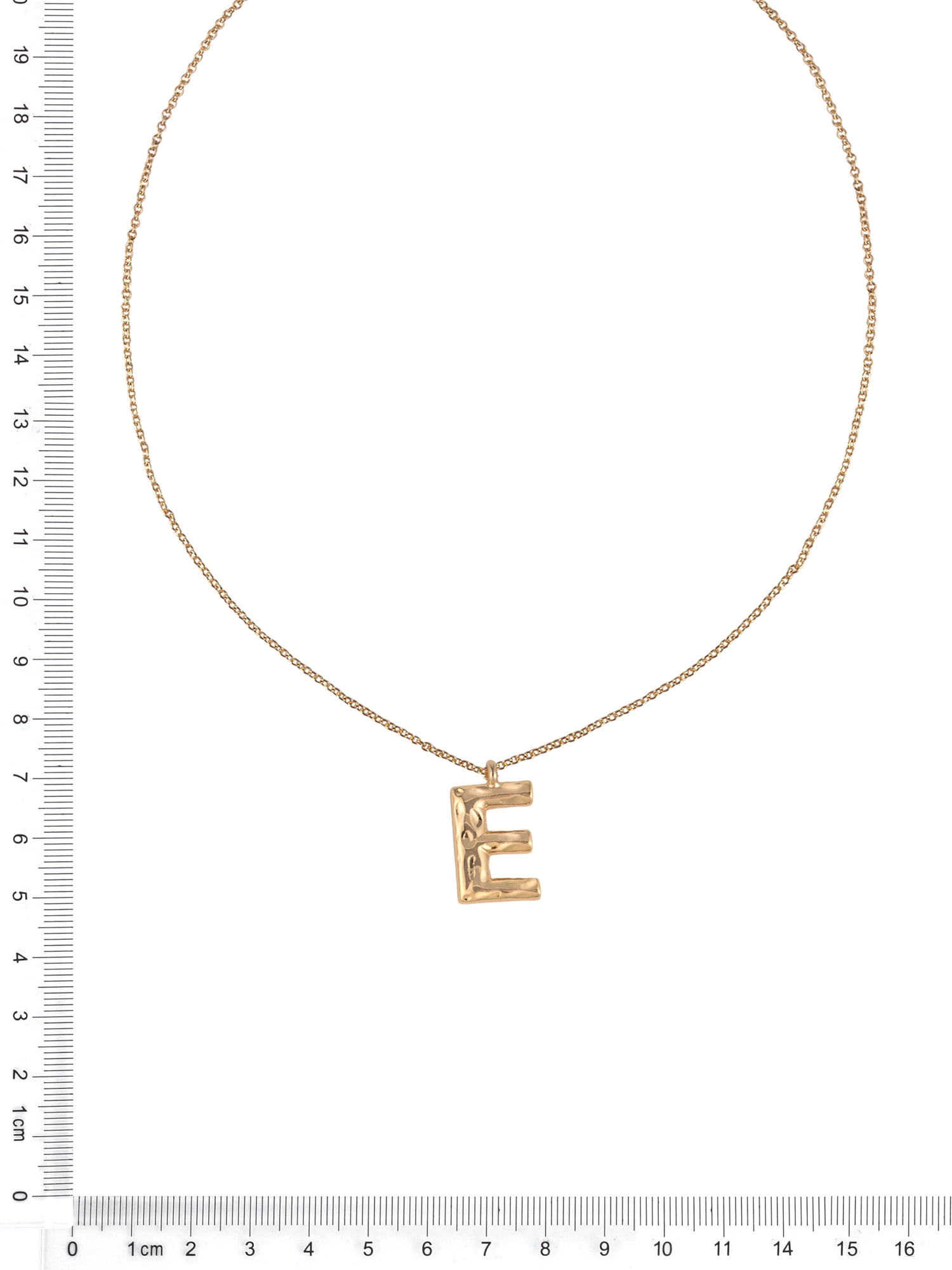 Time and Tru Goldtone Hammered Initial "E" Pendant Necklace