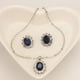 thumbnail image 4 of Conjunto de collar y pendientes de princesa con diamantes y zafiro de estilo europeo y americano, collar y joyas, 4 of 5