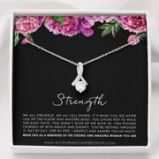 Strength Necklace, Infertility Miscarry Gift, Depression, Mental Health, Fertility Wish, Cancer Survivor Necklace, Breast Cancer Survivor