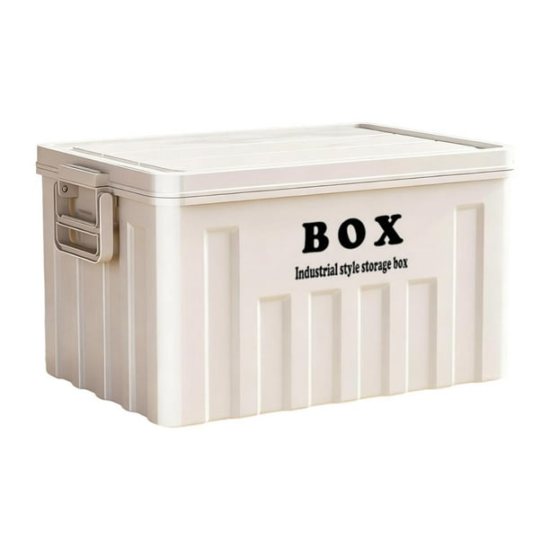 Contenedor de almacenamiento con tapa Caja de almacenamiento con tapa Contenedor grande resistente y versátil para Blanco
