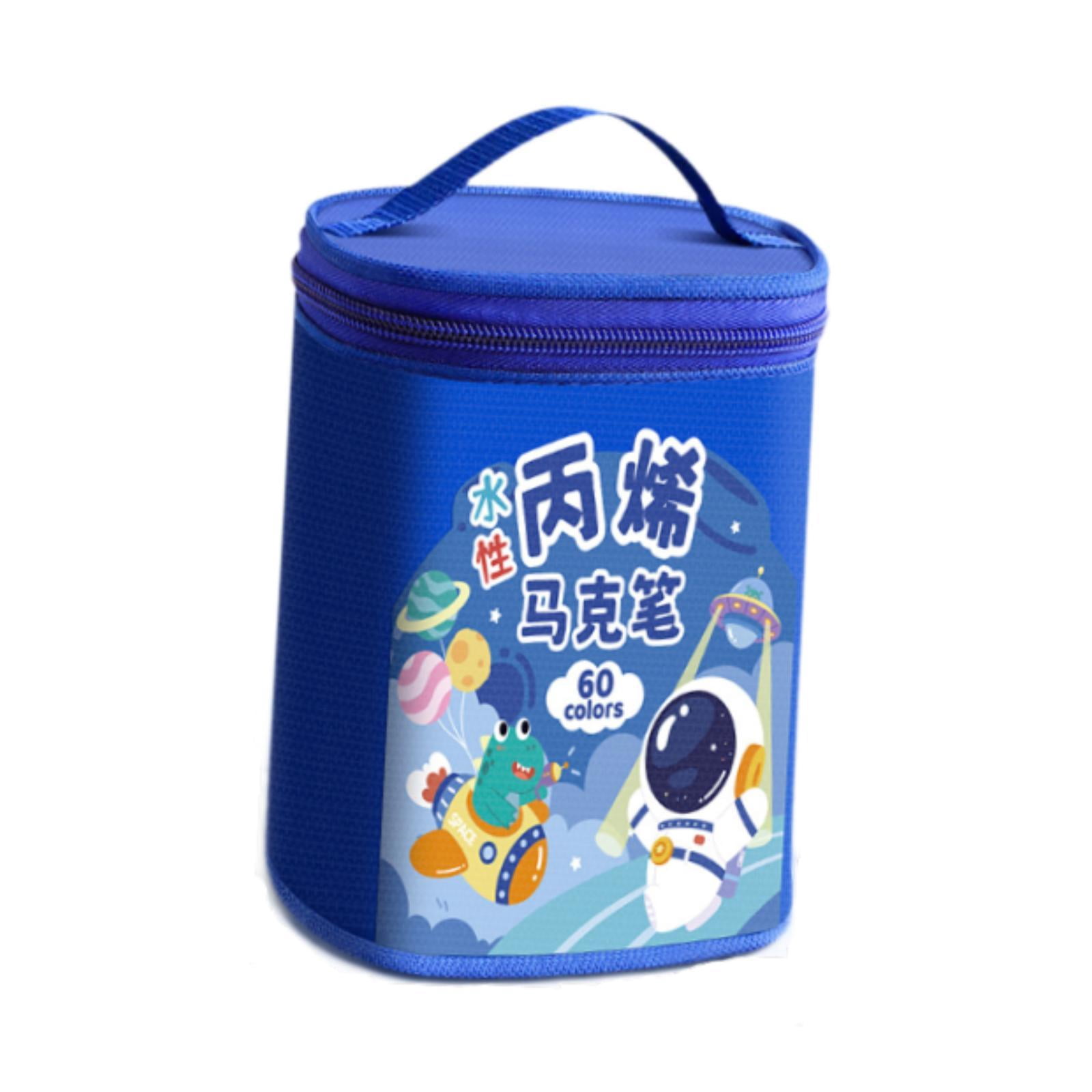 Tachiuwa Acrylic Paint Markers Acrylic Paint Pens Art Supplies with Carry Pouch Drawing Markers for Mugs Paper Artists DIY Crafts Wood 60 Color and Blue