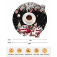 thumbnail image 6 of 15 Inch Round Placemats Set of 6, Black Christmas Non Slip Heat Insulation PP Table Mats, Snowman Xmas Truck Balls Tree Washable Place Mats for Kitchen Dining Party Table Decor, 6 of 7