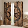 thumbnail image 2 of Homewish Rustic Texas Stars Blackout Curtains Set of 2 (52x84 Each) for Adult, Farmhouse Cabin Window Curtains, Old Barn Door Curtains and Drapes, Black Out Curtains Decor, 2 of 6