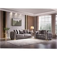 thumbnail image 5 of JERFIT Modern Silver Velvet Loveseat Sofa with Gold Trim for Living Room, Upholstered Small Couch, 5 of 5