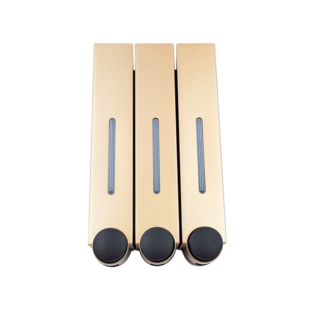 Naiovety Dispensador de espuma ABS desmontable recargable montado en la pared a prueba de fugas anticorrosivo Manual hogar Hotel dispensadores de a Juegos de accesorios de baño Oro 3 Boquillas Naiovety HA067177-15
