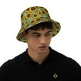 thumbnail image 5 of Yiaed Sunflowers Print Reflective Stripe Bucket Hat Unisex Funny Outdoor Fisherman Cap Beach Sun Hat, 5 of 5