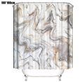 thumbnail image 2 of Cortina de ducha impermeable de baño de mármol con ganchos Afortunado Sencillez, 2 of 3