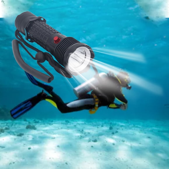 Underwater Dive Light, LED Diving Flashlight IPX8 Waterproof Shockproof White Light For Camping For Emergency