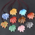 thumbnail image 6 of Beads Chakra Crystal Maple Leaf Pendant Rope Necklace Stone Quartz Healing Reiki, 6 of 9