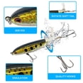 thumbnail image 4 of Señuelo de pesca Topwater, cebo Artificial Whopper Popper, Plopper duro, cola giratoria suave, 1 piezas, 10cm/14cm, 4 of 4