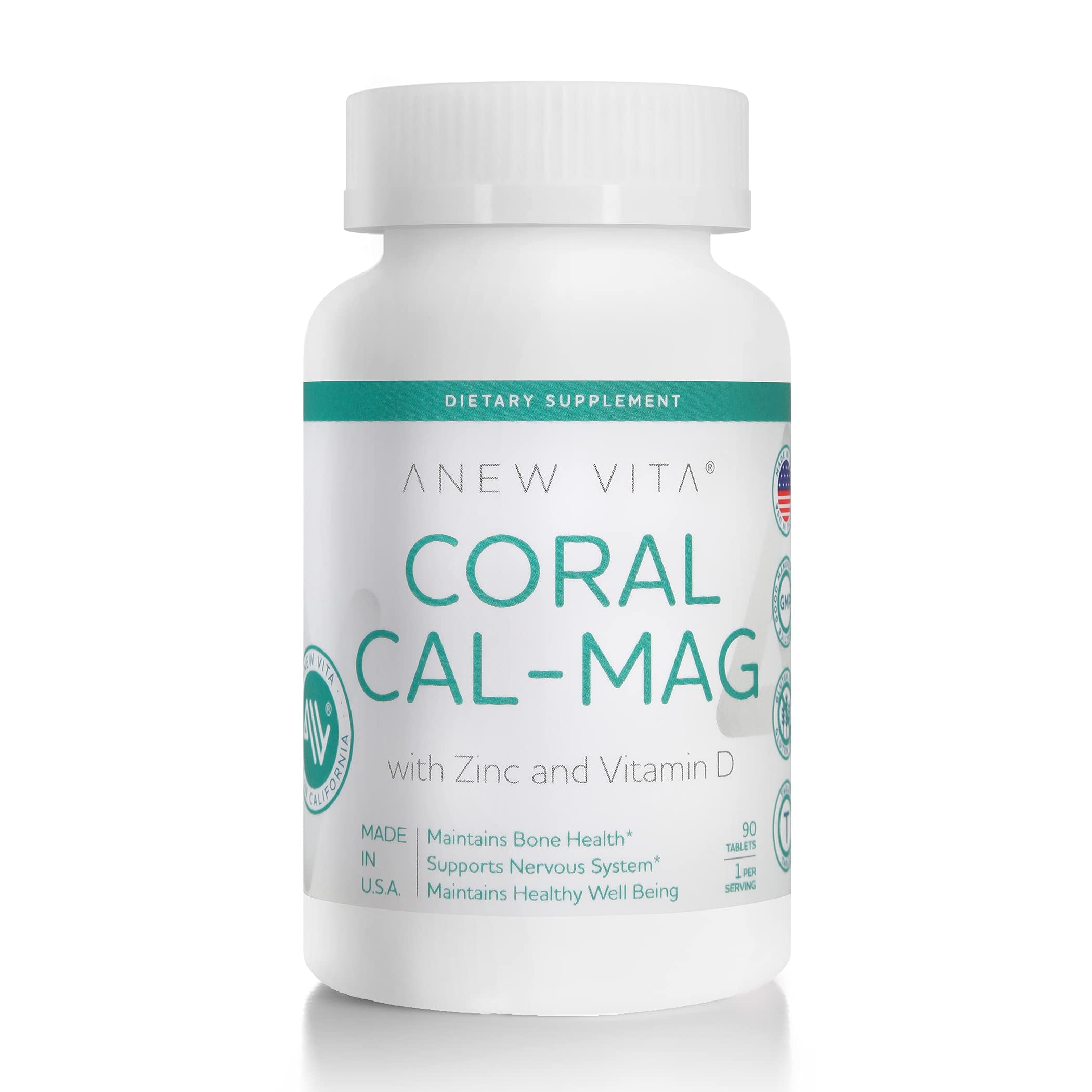 Anew Vita Coral Calcium Magnesium Supplement w/ Zinc & Vitamin D