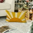 thumbnail image 4 of Heduofu 12x20 Inch Set of 2 Summer Covers, Stripes Yellow Sunshine Decorations Outdoor Throw Boho Outdoor Rainbow Sun Pillowcase Linen Decor Cute Lumbar Cushion Case for Home Bedroom, 4 of 8