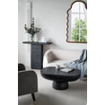 thumbnail image 5 of 36"x24" Oval Coffee Table, Modern Cement Coffee Table Center Table Side Table Accent End Table for Living Room, Black, 5 of 6