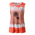 thumbnail image 3 of Gibobby casual para mujer Impresión de diente de león Cuello redondo Tie Dye Tank Chaleco sin mangas Camiseta Blusa Tops(Vino,CH), 3 of 4