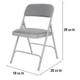 thumbnail image 6 of Hampden Furnishings Bernadine Collection Fabric Padded Premium Folding Chair, Grey, 4 Pack, 6 of 7