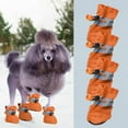thumbnail image 6 of Kumdkd Non-Slip Dog Shoes 4PC Set – Waterproof Reflective Paw Protectors with Adjustable Straps, All-Season Booties for Small Dogs (Orange), 6 of 8
