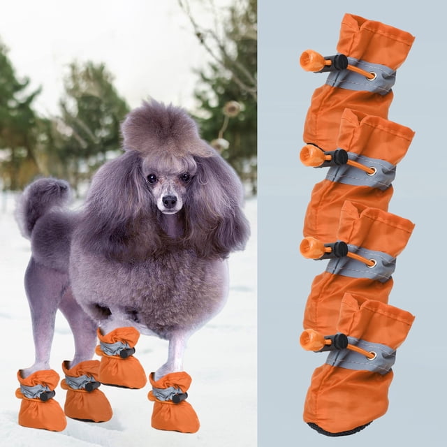 Xihbxyly Zapatos para Perros, Botines Reflectantes Impermeables, Suela Suave Antideslizante, Protección Cómoda para Las Patas, Correas Ajustables, Diseño Duradero, para Paseos Al Aire Libre, Juego de