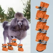 RuiJiao 4PC Anti-Slip Dog Socks with Reflective Straps, Non Slip And Water Proof, Dog Shoes for Hot/Cold Pavement, for Puppy Small Medium Large Senior Old Dogs