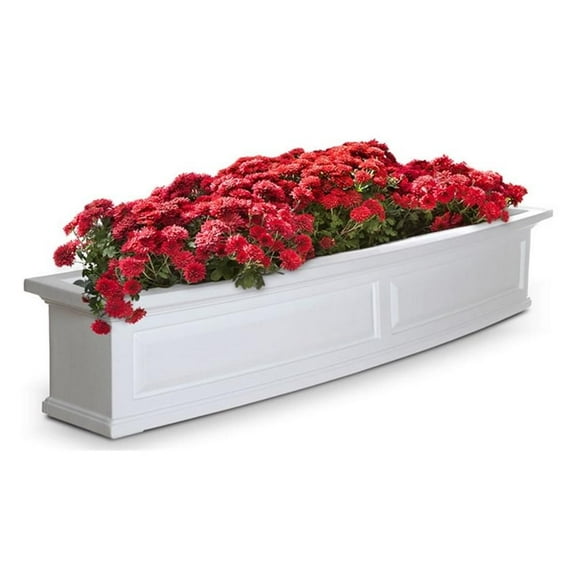 Pemberley Row Plastic White Window Box Weatherproof 60"