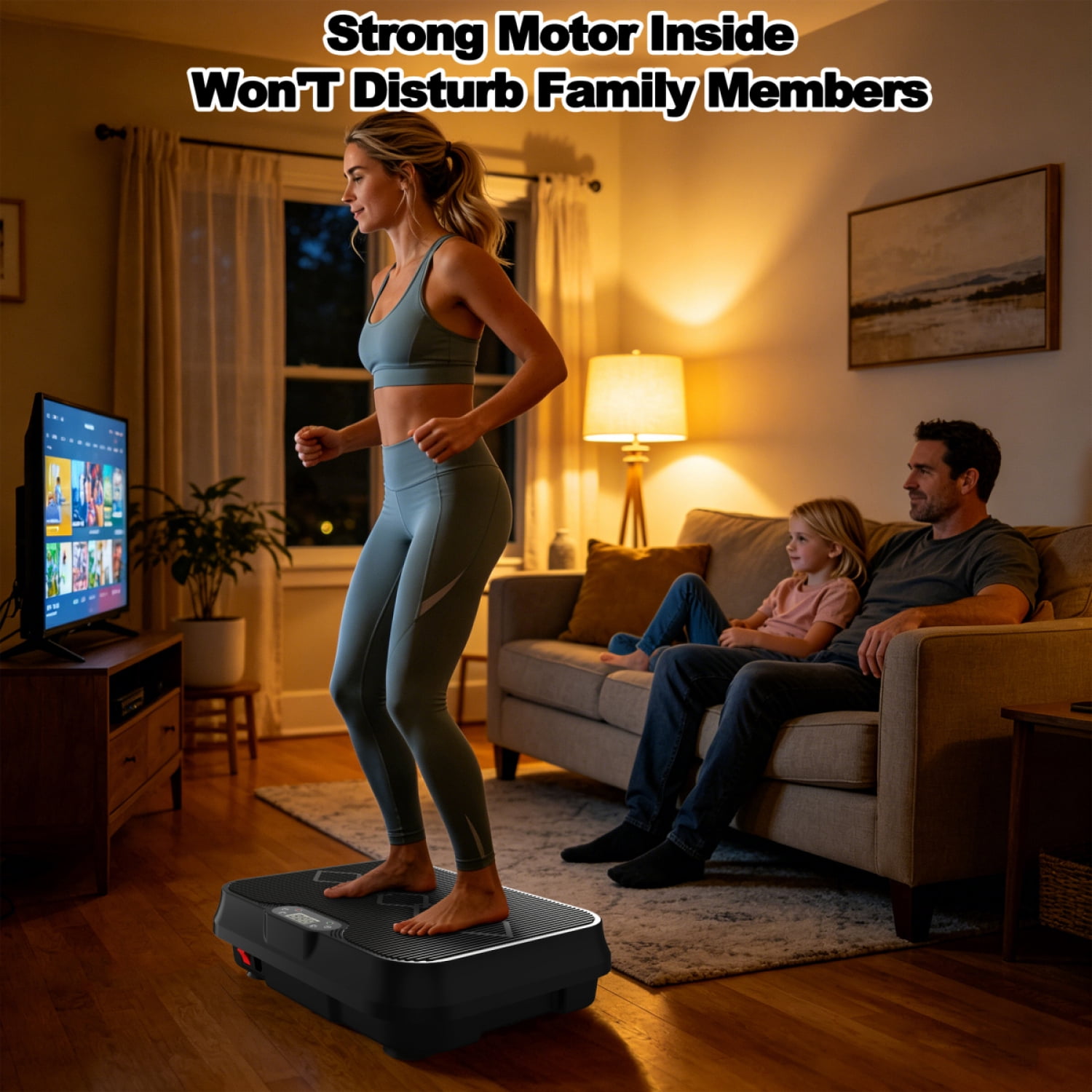 FENGFAN Vibration Plate Exercise Machine with Remote Control & Resistance Bands, Whole Body Workout Platform for Home Gym Indoor Use, 1 Pack