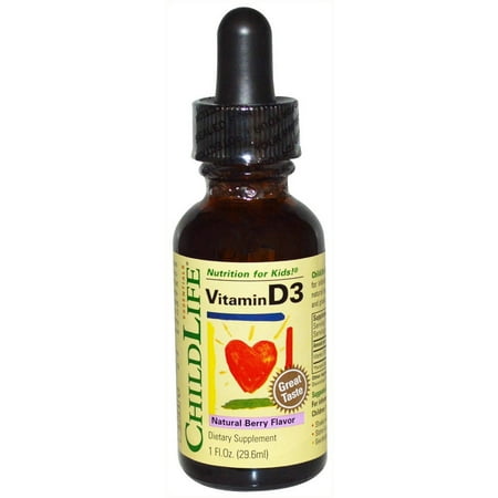 Child Life Essentials Vitamin D3, Berry Flavor, Glass Bottle, 1 OZ