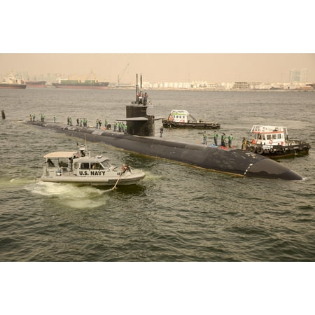 LAMINATED POSTER The Los Angeles-class Fast-Attack submarine USS Dallas (SSN 700) is escorted to pull alongside the s Poster Print 24 x (Best Escorts In Dallas)