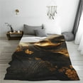 thumbnail image 5 of Honeii Luxurious Gold Flow Print Fleece Blanket - Throw Blanket for Bed, Sofa, Couch, Camping, and Travel , Microplush Ultra Soft Warm Blanket-60"x50", 5 of 7