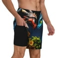thumbnail image 2 of Fuzoiu Playful Colorful Dragons Flowers Print Men's Swim Shorts,Quick-Dry Double-Layer Swim Trunks,Board Trunks,Beach Shorts Swimwear Bathing Suits-Large, 2 of 6