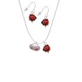 thumbnail image 2 of Delight Jewelry Silvertone Hot Pink Retro Purse Red Lucky Ladybug Necklace and Dangle Earrings Set, 2 of 6