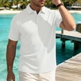 thumbnail image 6 of Daiosportswear Men'S Knit Polo Shirts Short Sleeve Slim Fit Textured Golf Shirt Summer Vacation T-Shirts White XL(XL), 6 of 9