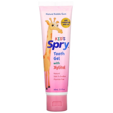 Xlear, Kid's Spry, Tooth Gel with Xylitol, 3 Months and Up, Natural Bubble Gum, 2.0 fl oz (60 ml)
