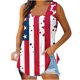 thumbnail image 2 of Puntoco Camisetas sin mangas para mujer Camiseta sin mangas con cuello estampado del Día de la Independencia para mujer Camiseta holgada Camiseta sin mangas, 2 of 5