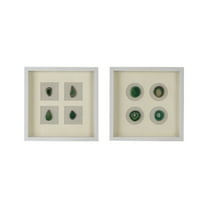 A&B Home Coty Shadow Box Wall Decor - Set of 2 - White/Green