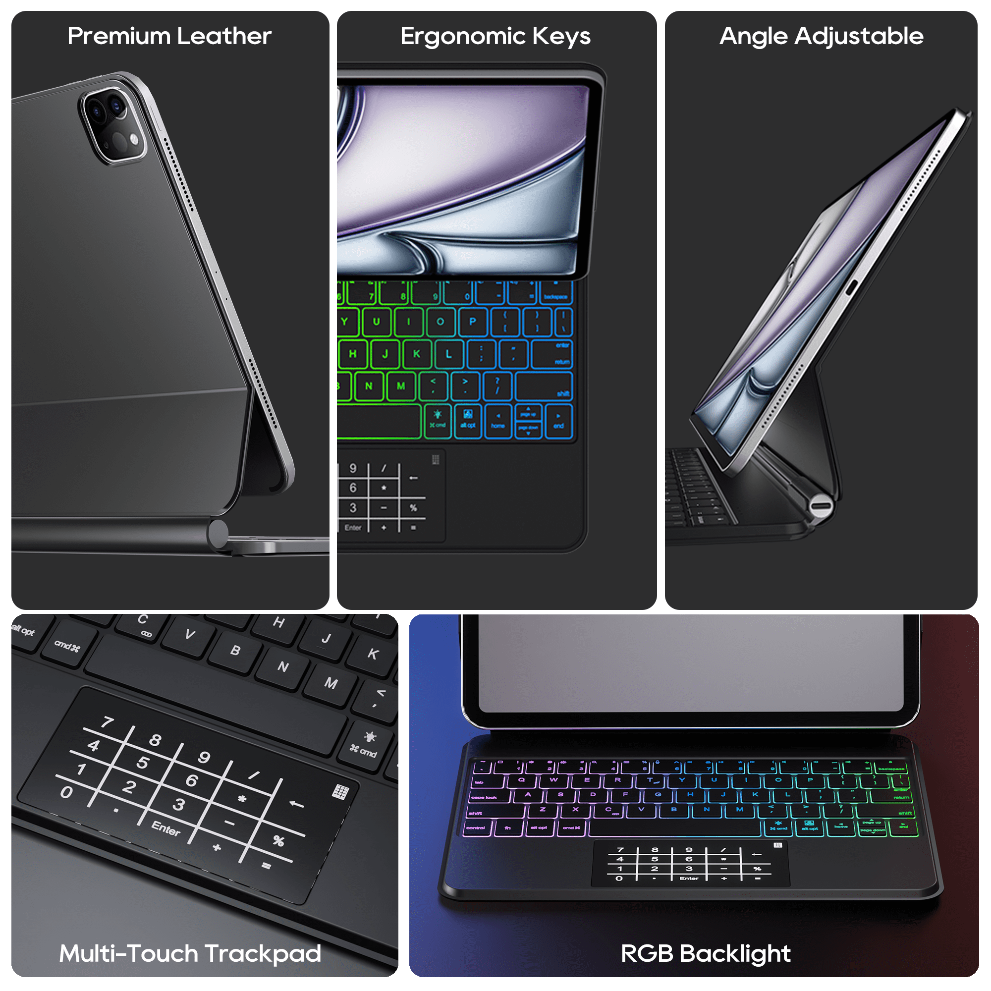 edaiser Stylus Pen + Wireless Magic Keyboard Case Compatible with Apple iPad Air 11 inch (M3/M2) 2025, iPad Air (5th/4th), iPad Pro 11-inch (4th-1st) Gen, Black