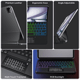 thumbnail image 4 of edaiser Stylus Pen + Wireless Magic Keyboard Case Compatible with Apple iPad Air 11 inch (M3/M2) 2025, iPad Air (5th/4th), iPad Pro 11-inch (4th-1st) Gen, Black, 4 of 6