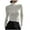 Silver, variant on Undershirt Tops for Women Half High Neck Patchwork Tops Solid Color Long Sleeve Fitted Shirts Homewear Dailywear