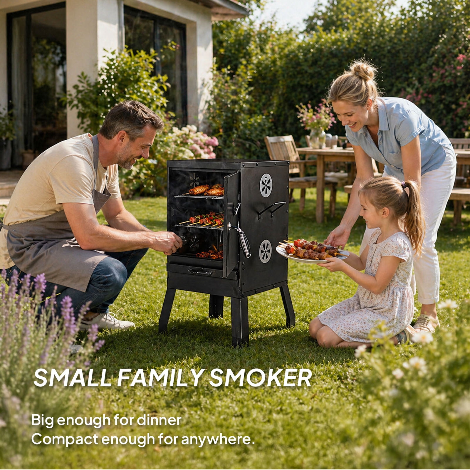 Ktaxon BBQ Grill Vertical BBQ Smoker Multi-Layer Outdoor Charcoal Grill for Outdoor Barbecue Event,Patio,31in