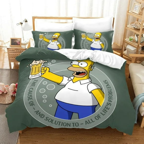 The Simpsons King Size Bedding Sets Anime Lisa Cosplay Cute Bed Quilt Covers Pillowcases Bedroom Duvet Cover Sets Bed Sheets