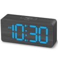 thumbnail image 1 of Reloj Despertador Digital de Madera USCCE con Doble Alarma y Puerto USB, 1 of 8
