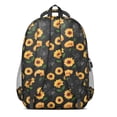 thumbnail image 3 of Black Sunflower Backpack for School,Cute School Bag,Schoolbag with Adjustable Shoulder Straps & Padded Back,16.9 Inch, 3 of 5