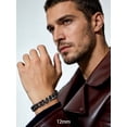 thumbnail image 3 of PROSTEEL Mens Bracelet Stainless Steel Cool Black Cuban Link Bracelet Chunky 12mm Wide 7.5inch Mens Jewelry Birthday Gift, 3 of 7